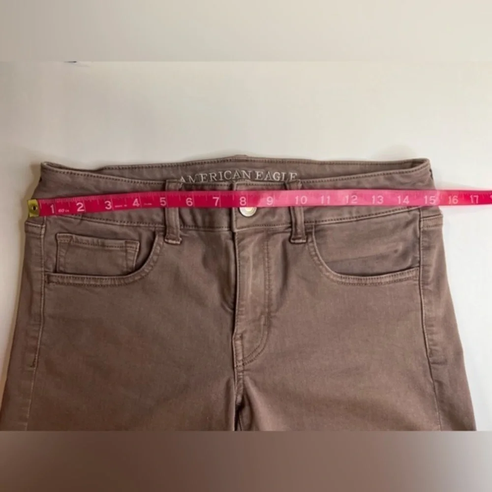 American‎ Eagle Women's Super Stretch Midi AEO Twill Purple Jean Shorts 8